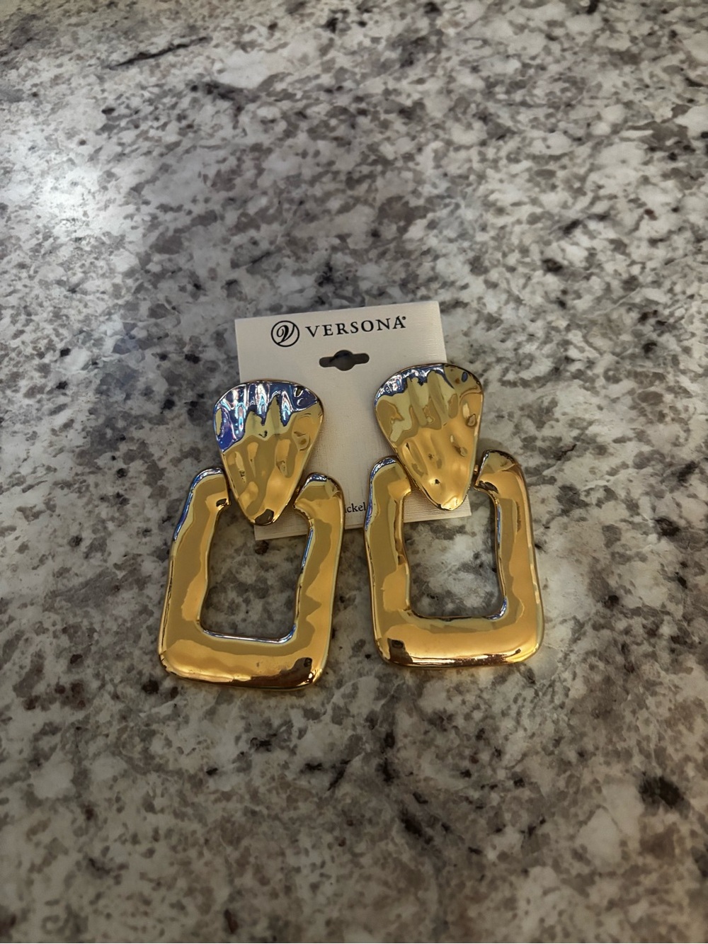 NEW Versona Gold-Tone Sculptural Drop Earrings